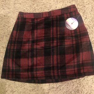 Fleece plaid skirt